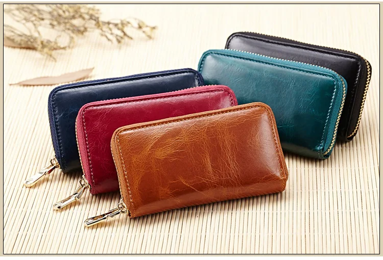 

Oil wax cow leather key holder women fashion key holder men genuine leather multifunctional