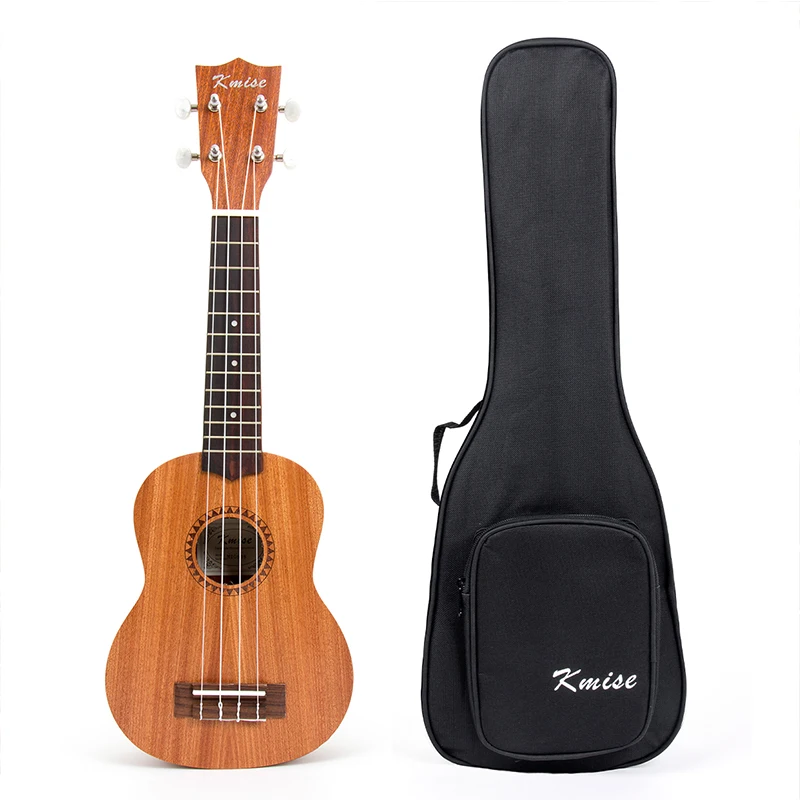 Kmise Soprano Ukulele 21 inch Ukelele Uke Sapele 12 Frets with Gig Bag