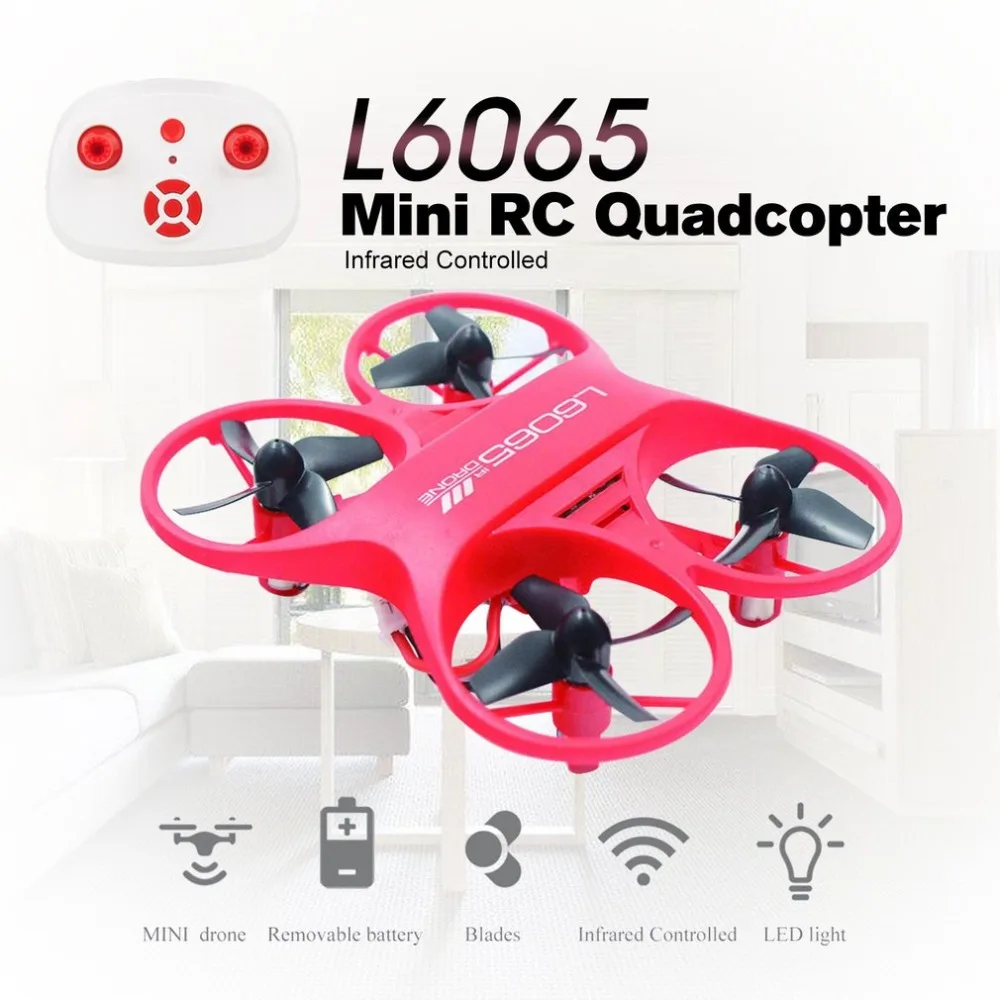 L6065 мини игрушечный Квадрокоптер инфракрасного управления светодиодный дрона с дистанционным управлением 2,4 ГГц летательный аппарат с светодиодный свет подарок на день рождения для Для детей игрушки