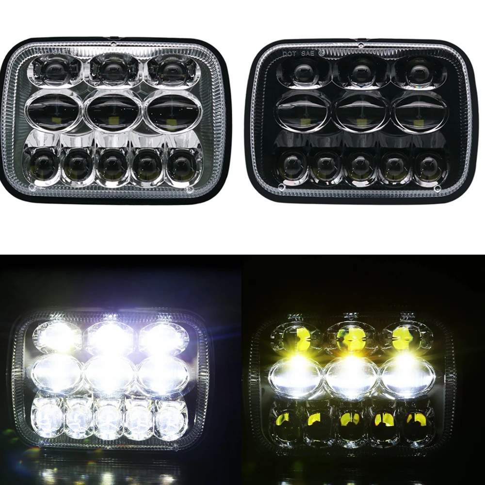 5x7 DOT 7x6 inch LED Headlights with Cree Chip Headlamps Bulbs Projector Headlight Lights Lamps Set Kit for Jeep Cherokee XJ Wrangler YJ Comanche MJ Toyota Tacoma Pickup MR2 Supra Nissan 240SX Chrome to.8jp8g