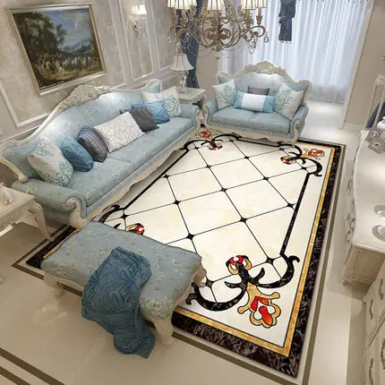 Большой размер Европейский мраморный зерна гостиная ковер диван журнальный столик не-антискользящий коврик Спальня прикроватный ковер домашний прямоугольный ковер