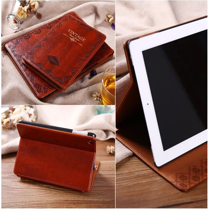 

air2 Luxury Retro Flip Book Style PU Leather Case Magnetic Stand Smart Cover For iPad 6/air 2 Mini 1/2/3/4 new ipad 2017 Case