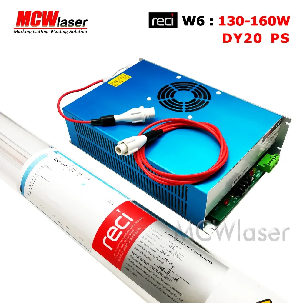 RECI Newest 130W (Peak 150W) CO2 лазерная трубка W6 S6 и блок питания DY20 110V | Инструменты