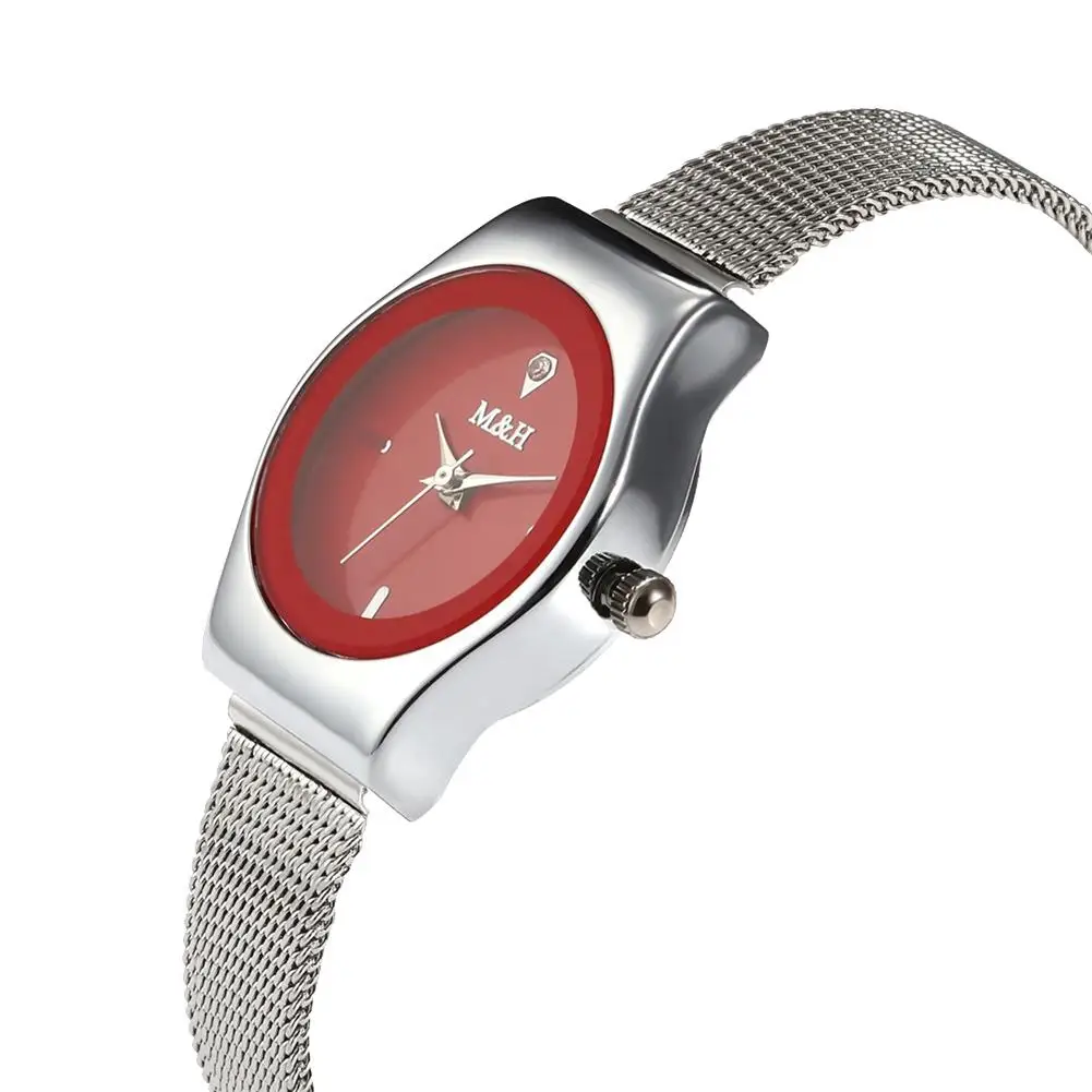 

Popular Simple Analog Round Dial Mesh Band Business Women's Quartz Wrist Watch Gift