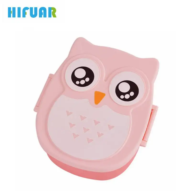 HIFUAR Owl Pattern Plastic Lunch Boxes Lunch Organizer Kids Bento Box