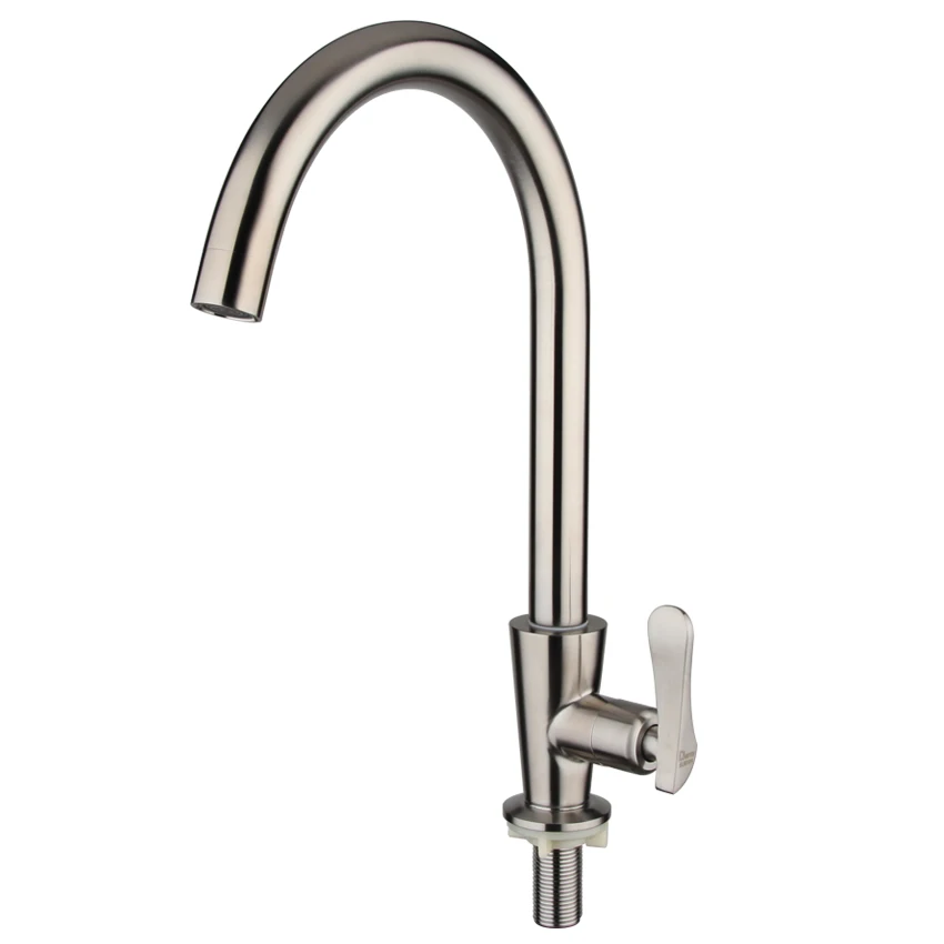 Kitchen faucet Single cold water faucet brushed kitchen tap 304stainless steel Deck Mounted Single Handle Single Hole Ceramic