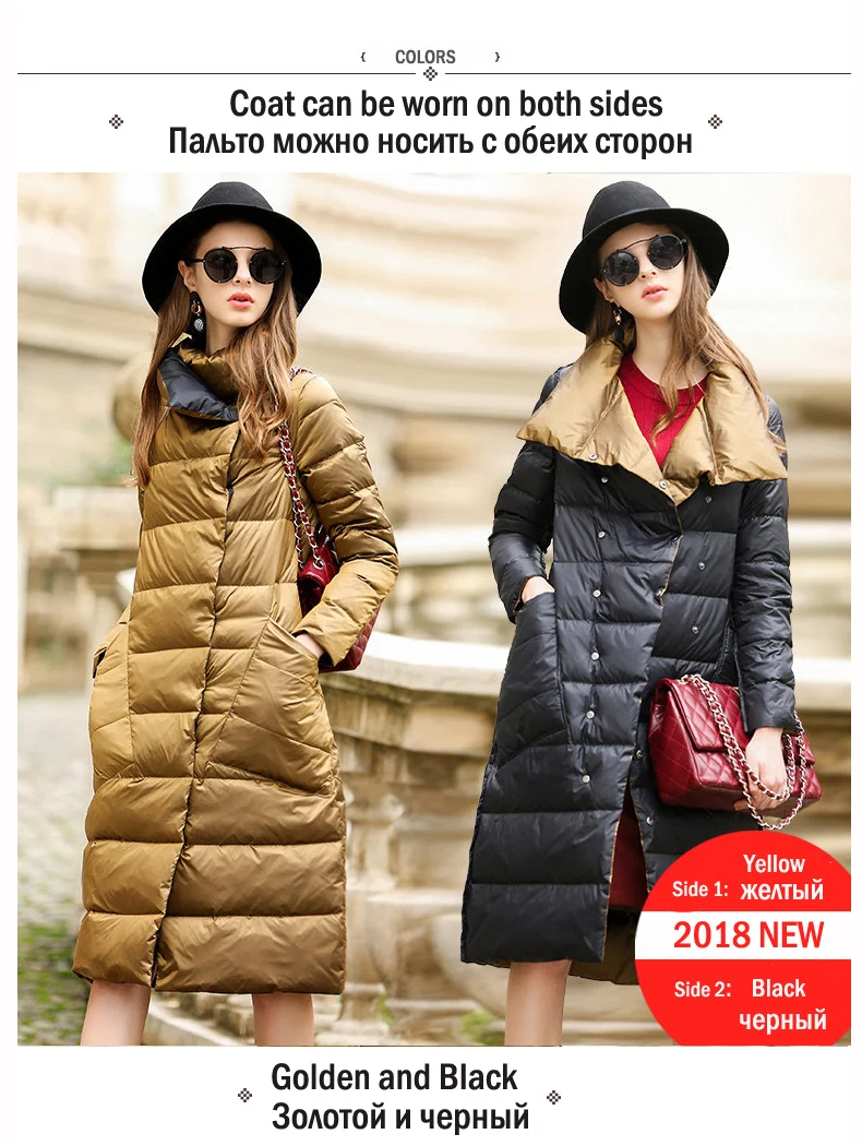 Duck Down Jacket Women Winter 2019 Outerwear Coats Female Long Casual Light ultra thin Warm Down puffer jacket Parka branded