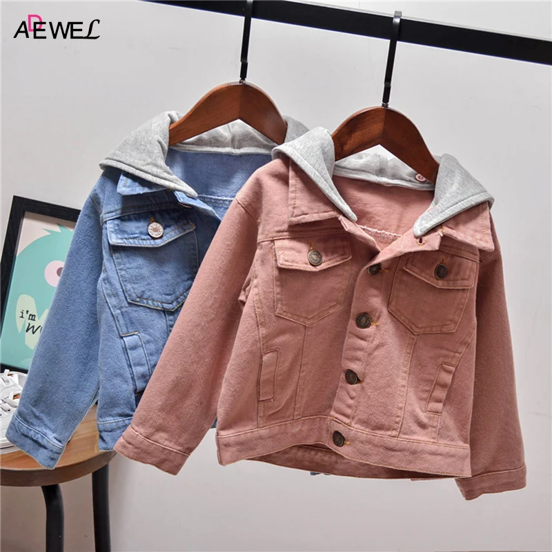

Toddler Children Outerwear Clothing 2019 New Spring Autumn Kids Denim Jackets Hooded Casual 2 3 4 5 6 7 Year Boys Girls Coats