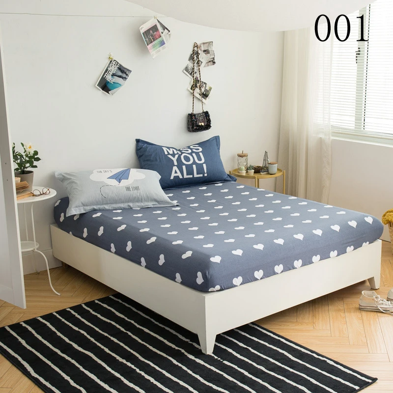 

Love 1Pcs Cotton Fitted Sheet Single Double Bed Sheets Fitted Cover Mattress Cover Twin Full Queen Bedspread Bedsheet 180x200