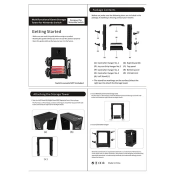 

Multifunction Game Disk Storage Tower CDs Controllers Holder Shelf for Nintendo Switch Console ND998