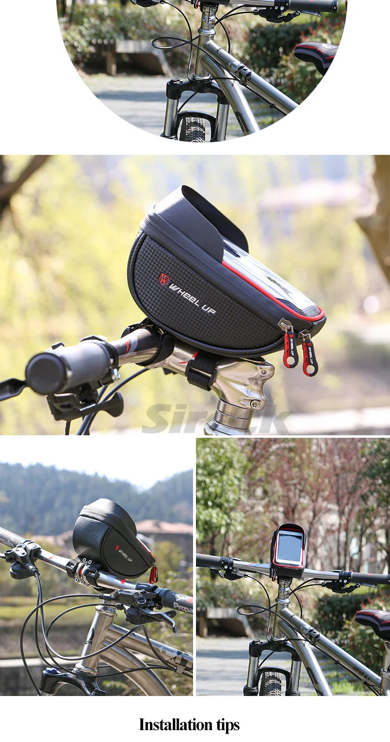 Велосипедная сумка на колесиках, водонепроницаемая, MTB, сумка для шоссейного велосипеда, 6 дюймов, сенсорный экран, чехол для телефона, велосипедная верхняя рама, сумка на руль, Аксессуары для велосипеда