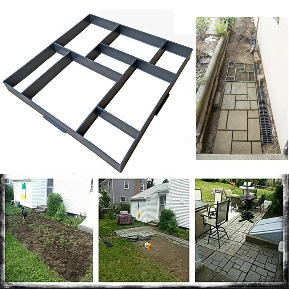 

Garden Walk Pavement Mold DIY Manually Paving Cement Brick Floor Road Concrete Stepping Driveway Stone Path Plastic Molds