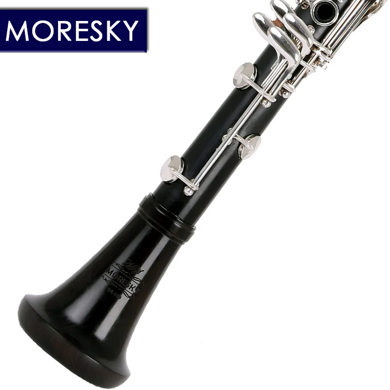 MORESKY Professional Ebony Clarinet bB tune 18 Key Silver plated copper Solid wood clarinet SR-136 MORESKY Professional Ebony Clarinet bB tune 18 Key Silver plated copper Solid wood clarinet SR-136