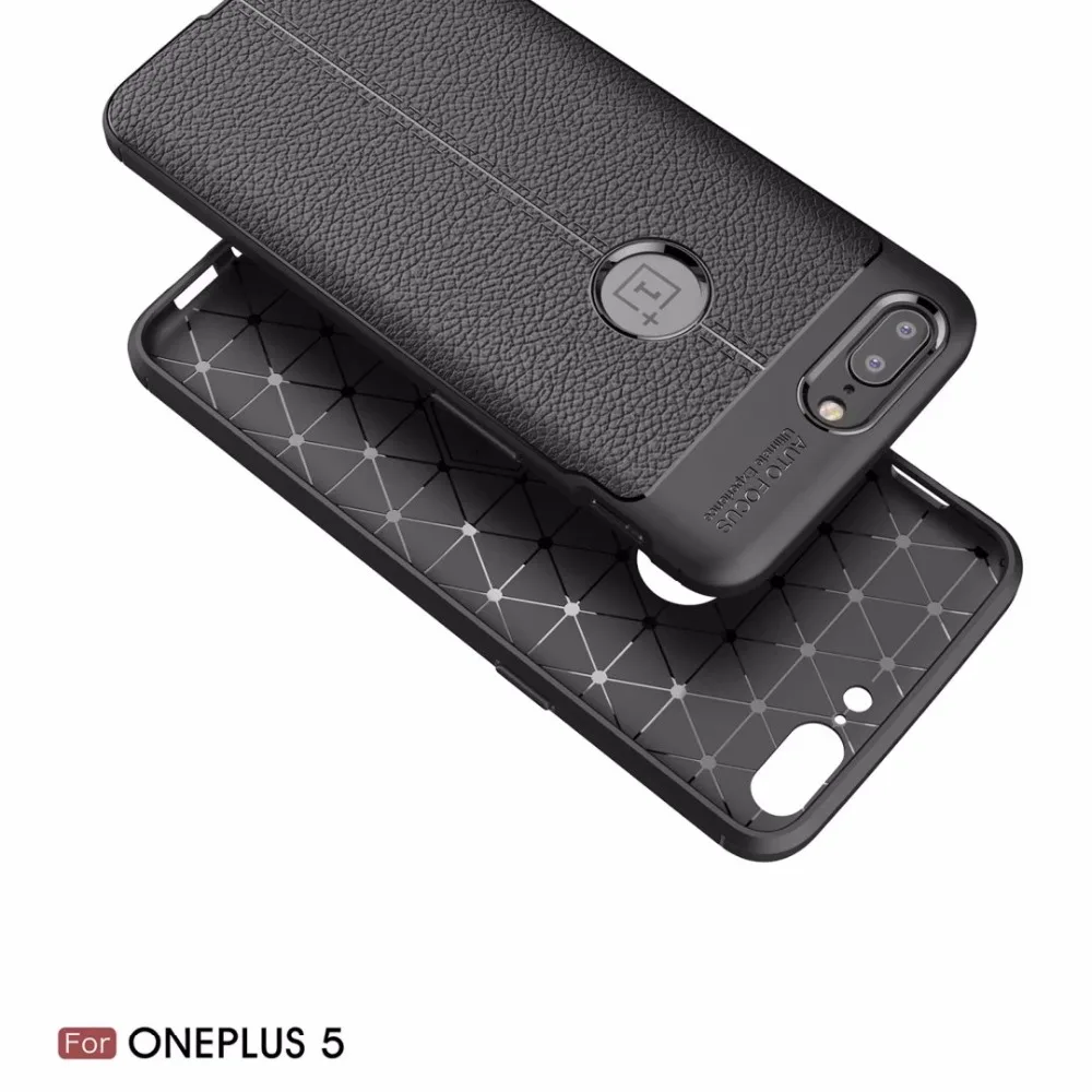 INIZEAL для One Plus 5 чехол Роскошный Lichi шаблон Мягкий ТПУ противоударный защитный чехол для Oneplus 5 бизнес Дизайн Чехол