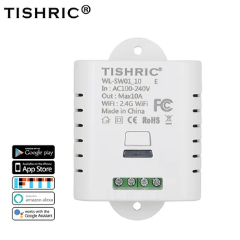 

TISHRIC Basic Wifi Switch For Smart Home Automation Relay Module 10A/16A 220V Remote Controller with Google Home Alexa