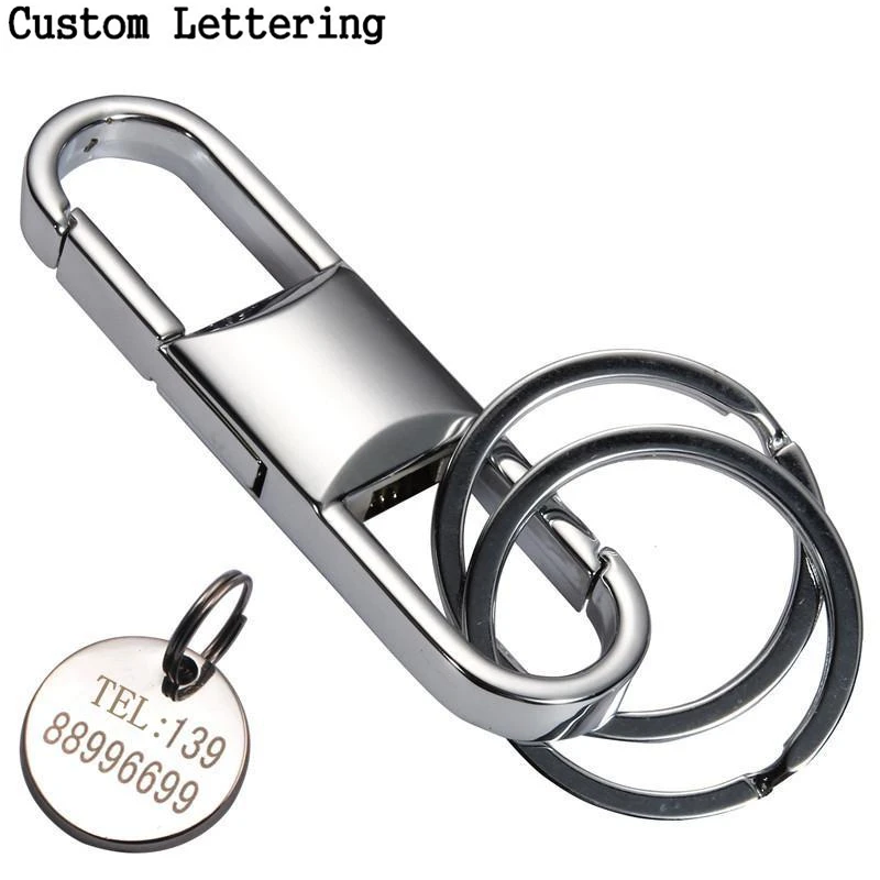 QOONG Custom Lettering Fashion Key Chain Double Loops Pants Buckle Key Ring Waist Belt Clip Key Holder Metal Car Keychain Y01 QOONG Custom Lettering Fashion Key Chain Double Loops Pants Buckle Key Ring Waist Belt Clip Key Holder Metal Car Keychain Y01