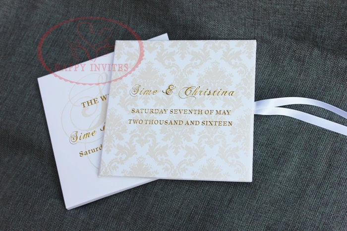 HI1074 -38 Personal Customized Luxury Wedding Invitation with Hardcover