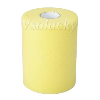 

5 Rolls 6" x 100yards Lemon yellow Tulle Spool Mesh Organza Roll Ribbon DIY Tutu Wedding Favour Party Bow Craft Decor 6" x 300'