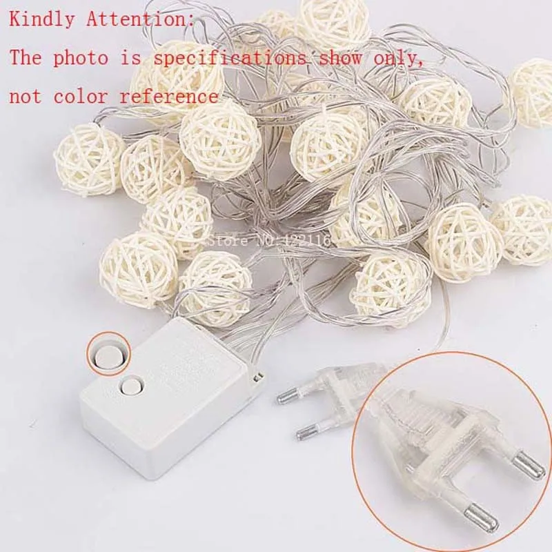 YIMIA 5m 20 Bulbs Sepak Takraw Rattan Balls LED String Garland lights Luminarias Wedding Christmas Party Decoration White/Coffee
