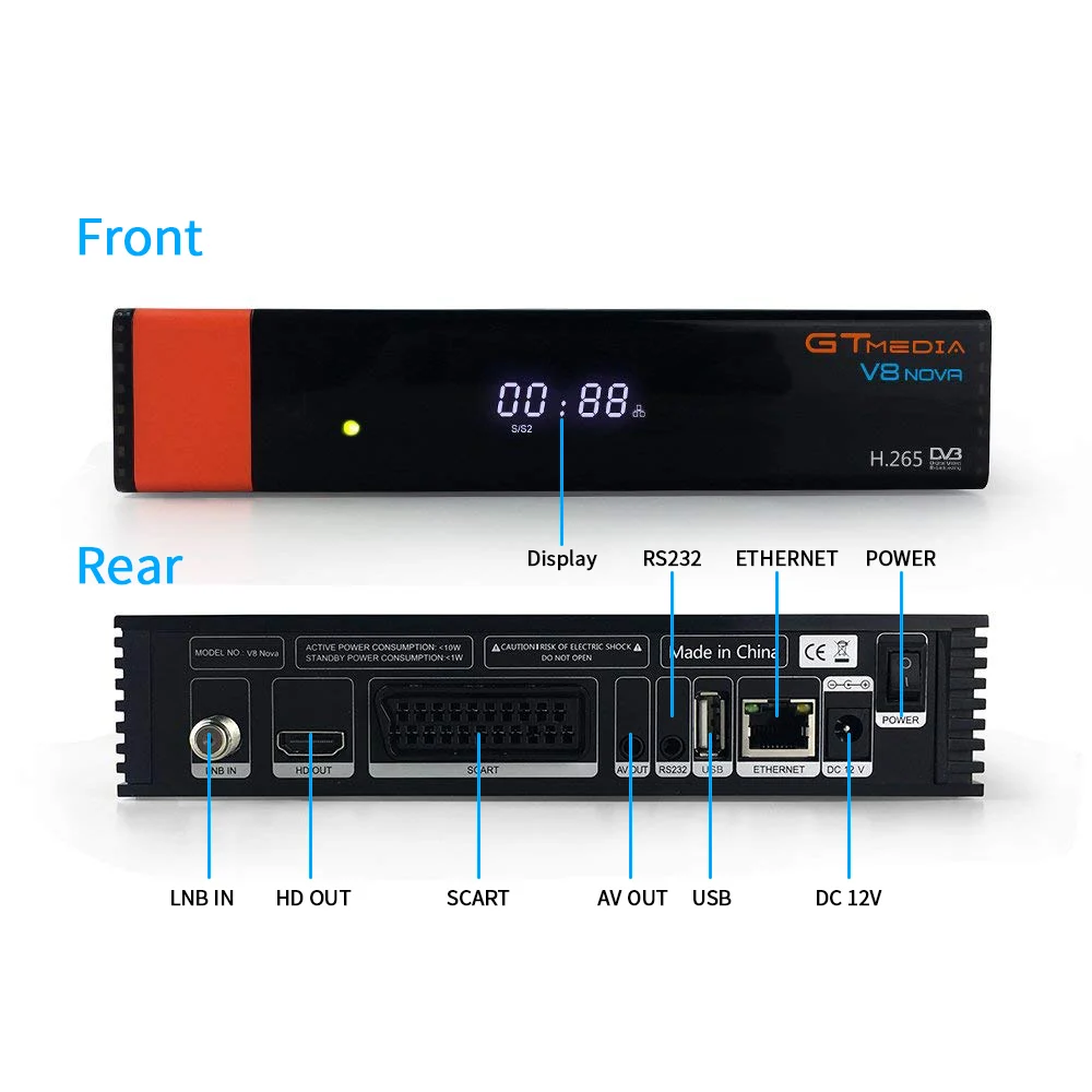 Испания Европа HD DVB S2 GTmedia V8 Nova спутниковый ТВ приемник со встроенным WIFI питание от