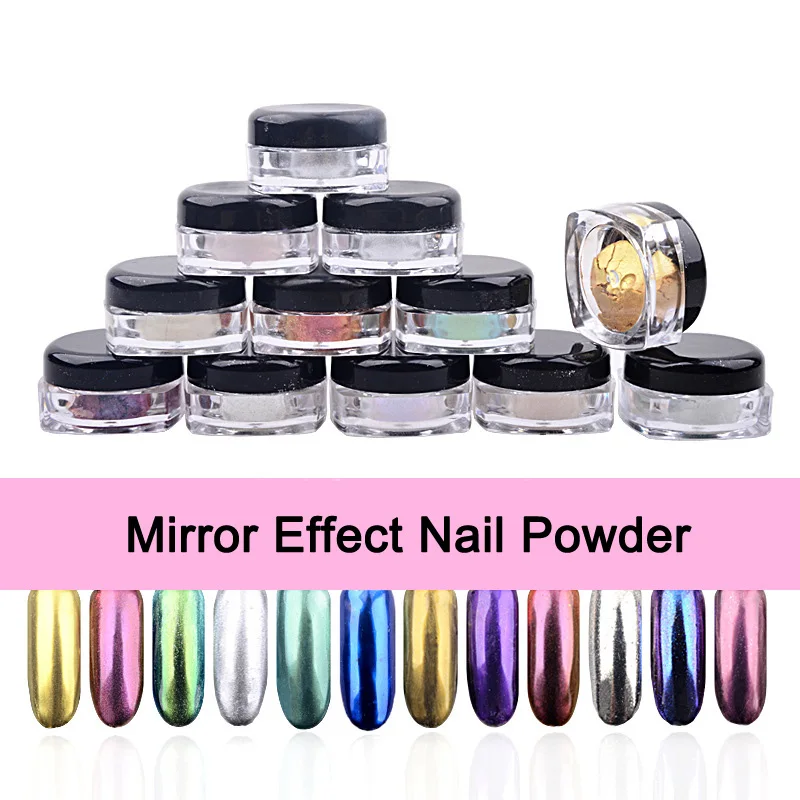 

MIOBLET 2g/box Magic Mirror Effect Nail Powder Chrome Pigment Dust Shinning Nail Glitter DIY Manicure Nail Art Decorations 17620