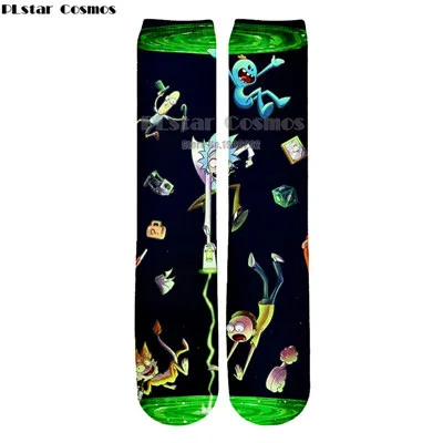 Носки Plstar Cosmos Rick and Morty, носки с 3d рисунком, мужские и женские забавные носки с 3D принтом, высококачественные носки с рисунками, dropshopping-3