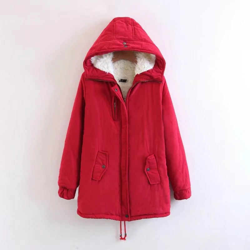 

Autumn winter Long Cotton Women's Coats With Hood Fashion Ladies Padded Jacket Parkas For Women Cotton Padded Female Coats