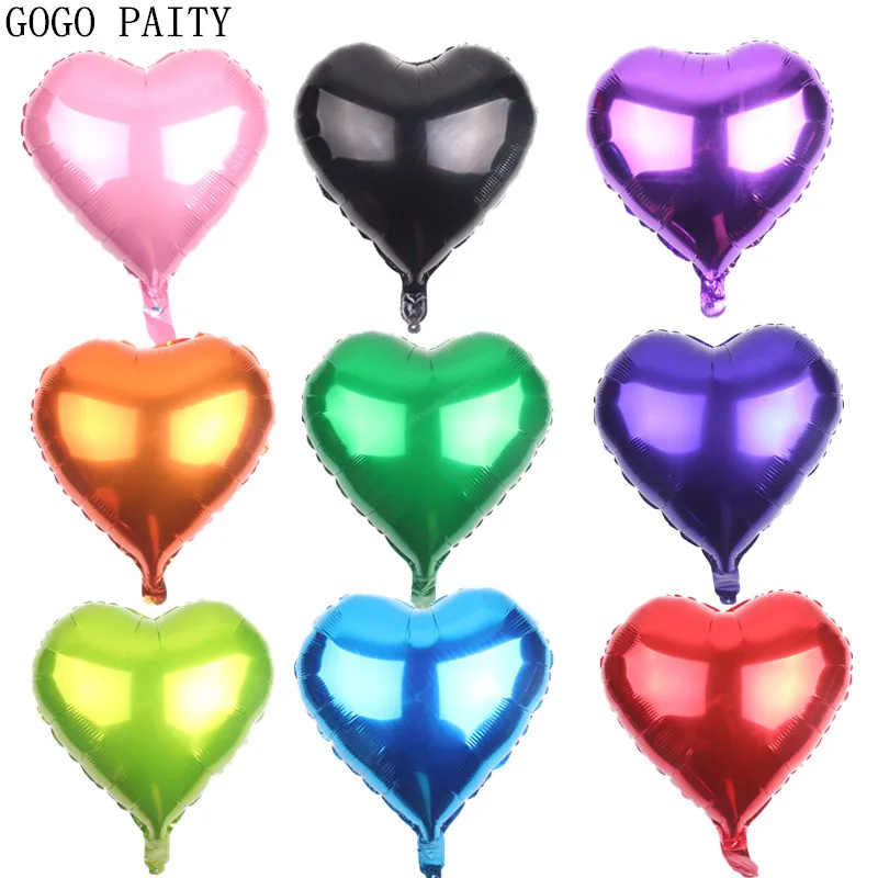 

GOGO PAITY Free Shipping New 18 inch heart-shaped aluminum balloon wedding dress Valentine's Day decoration balloon wholesale