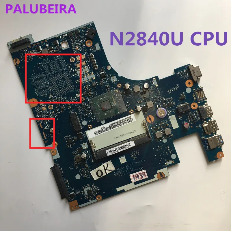 PALUBEIRA ACLU9/ACLU0 NM-A311 для Lenovo idpad G50-30 Материнская плата ноутбука DDR3L с ЦПУ материнская