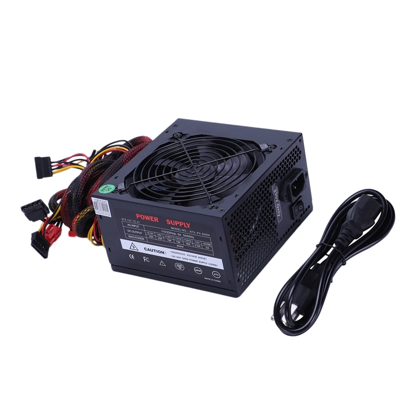 170 260V Max 650W Power Supply Psu Pfc Silent Fan 24Pin 12V Pc Computer Sata Gaming 2