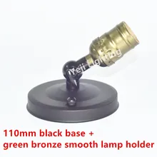 110 мм черный потолочная Роза Винтаж кулон зеленая бронза, обтекаемые контуры держатель Гнездо E27 Светодиодная трубка огни для осветительных приборов