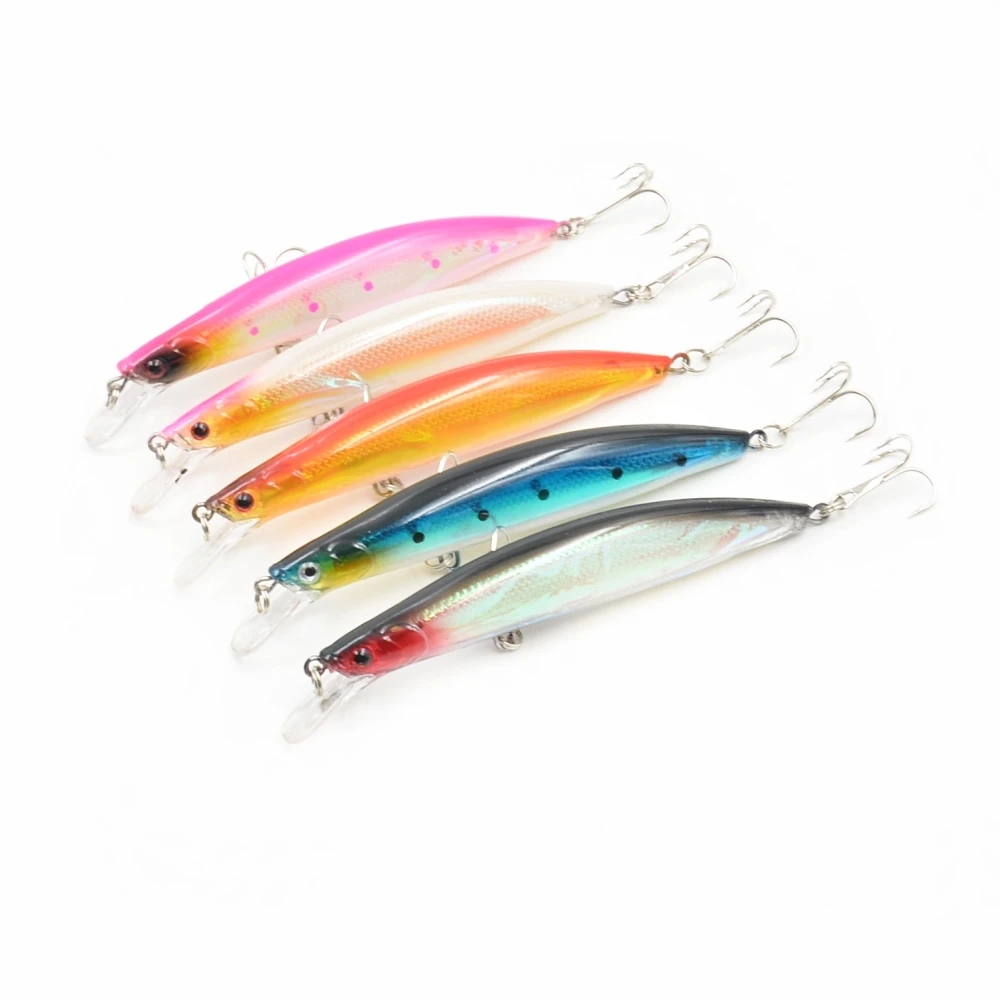 

1pcs/lot Minnow Fishing Lure Laser Hard Artificial Bait 3D Eyes 11cm 12.6g Fishing Wobblers Crankbait Fishing Tackle 5 color