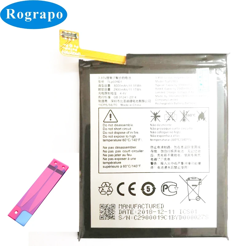 

Official 3000mAh TLp029D1 Replacement Battery for Alcatel 3 / Alcatel 3X / Alcatel 5 For TCL V760 Y660 Mobile Phone Batteries