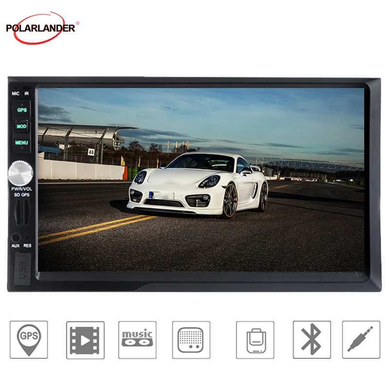 7 дюймов 2Din универсальный радио тюнер USB/TF/AUX автомобильный стереоавтомобиль gps оборудование Bluetooth MP5 MP3/mp4 плееры автомобильное радио