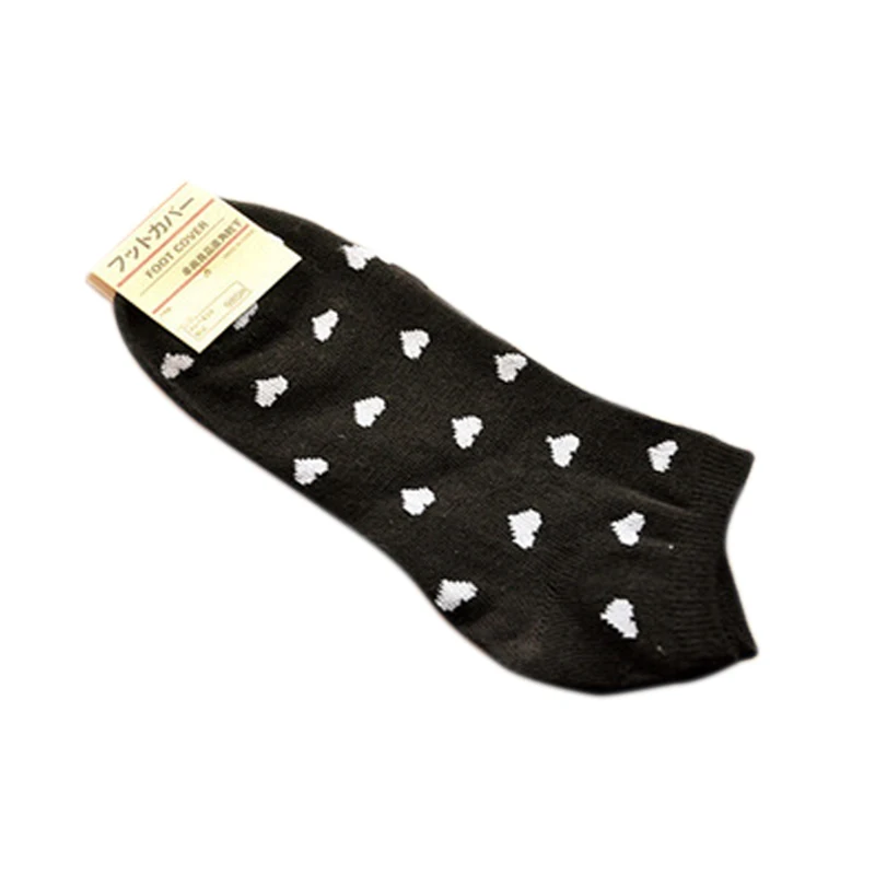 Милые Повседневные Дышащие носки из полиэстера с сердечками для женщин и девочек; Короткие хлопковые носки-башмачки; QL распродажа