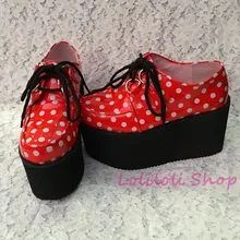 Милые туфли принцессы в стиле Лолиты, японский дизайн, обувь в форме Лолиты, обувь на платформе с кружевом, обувь на заказ, an1234, красное зеркало
