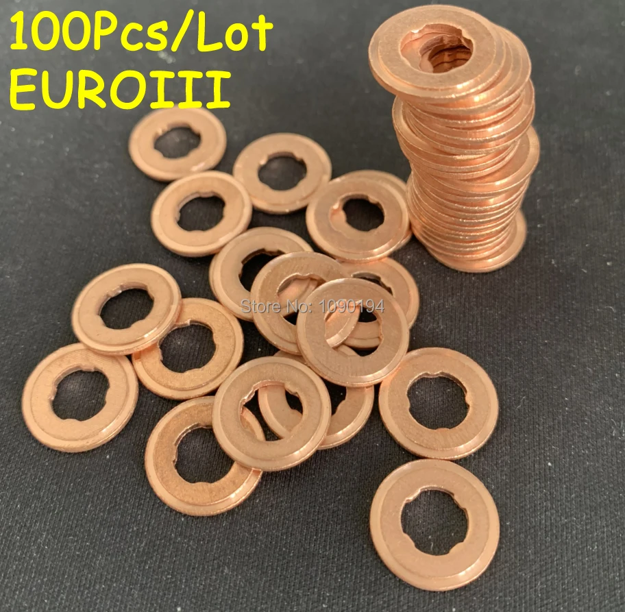 100pcs 2mm 7x15mm  common rail injector nozzle copper pad gasket for sealing