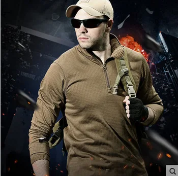

Outdoor Men Fleece Sweater Camping Climbing Hiking Shirt Male Sports Spring Autumn Tactical Combat Coat Overalls Training Jacket