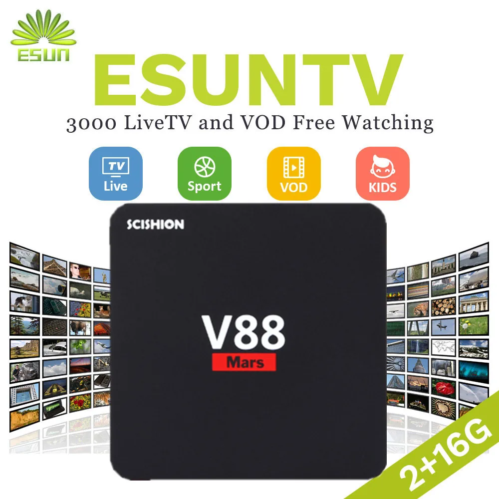 SCISHION V88 Mars Android 7.1 BOX with 1 year Spain/Portugal/US/UK/Germany/Sweden/Albania/XXX hotclub IPTV VOD set top box scishion v88 mars ii smart tv box