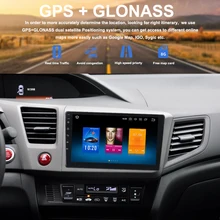 " 2.5D ips Экран автомобильный мультимедийный плеер 1 din gps радио для Honda Civic 2012 2013 Android 9,0 gps навигация 8-Core карта WI-FI USB