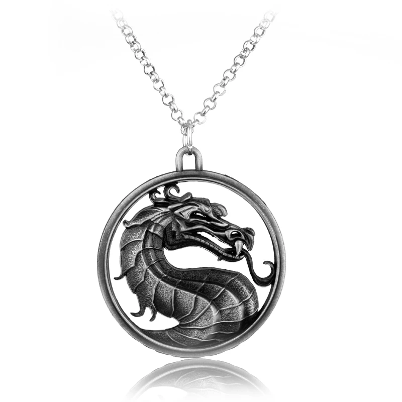 5 стилей, высокое качество, ожерелье с драконом Mortal Kombat, серебряная бронзовая металлическая подвеска "движение", ожерелье