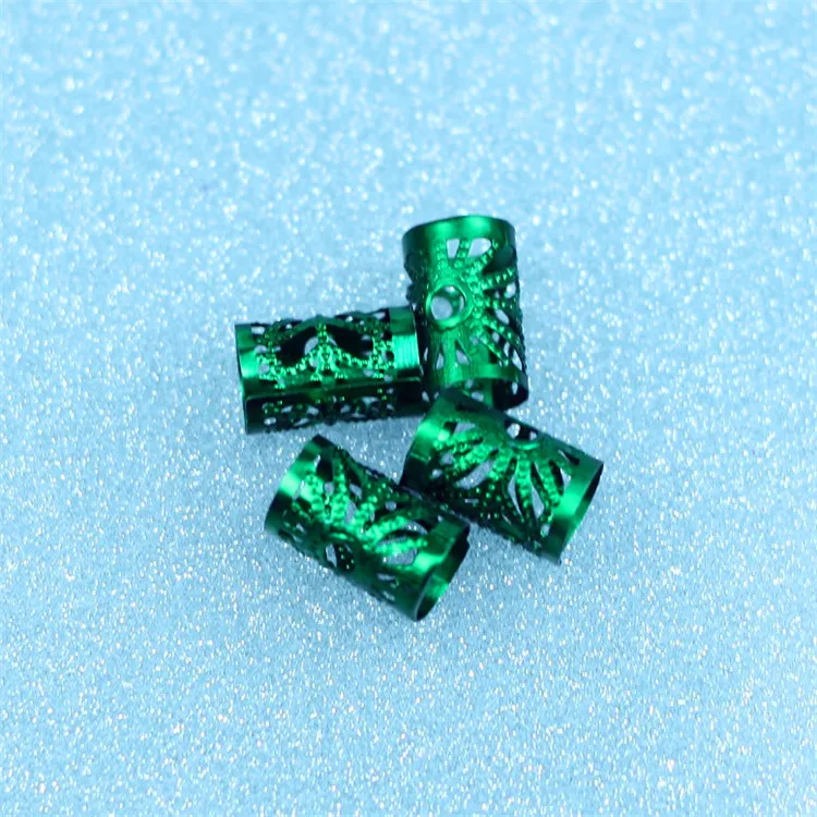 50pcs 15mm 8 colors Mixed Beads Adjustable Hair Braids Dreadlock Beads Adjustable Hair Braid Rings Cuff Clips Tubes Jewelry