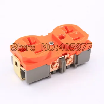 

Free shipping 5pieces x hifi US AC Power Receptacle Wall Outlet Red Copper plated Socket distributor