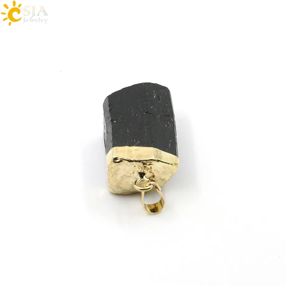 Natural Black Tourmaline Nunatak Raw Energy Chakra Pendant