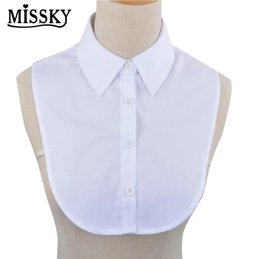 

MISSKY Detachable Collar for Women Fashionable Solid Colour Cotton Fake Collar with All Match Style Clothes Decoration SAN0