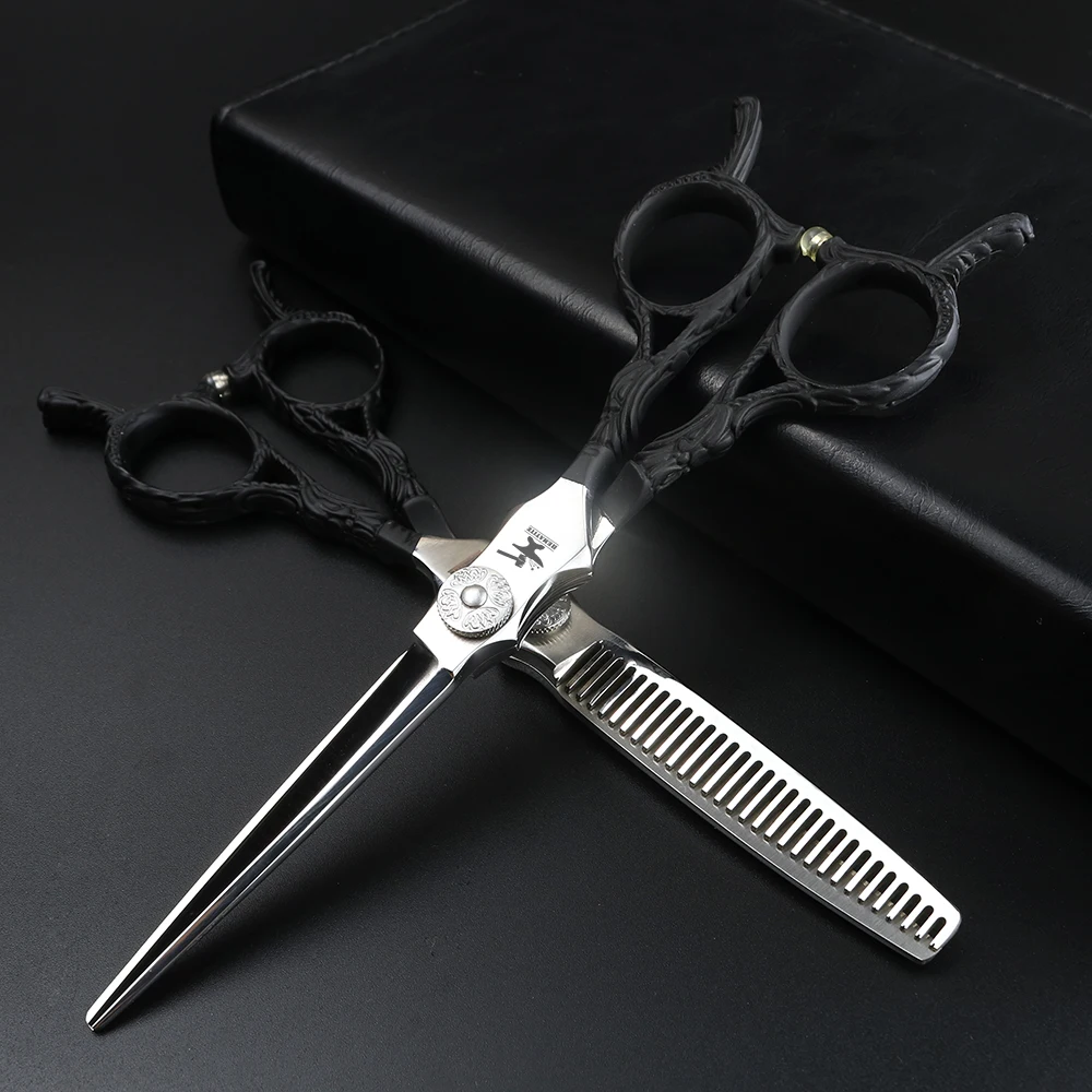 

6-inch cutting scissors and refining scissors combination High-end hairdressing scissors set Hair scissors Hairdressing tools