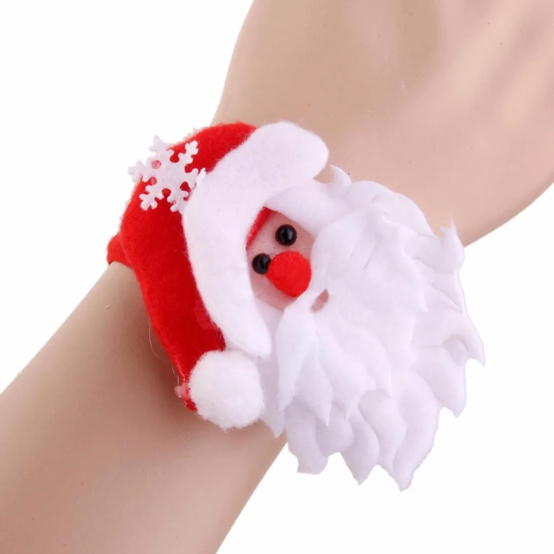12x Christmas Santa Claus Wrist Slap Band Wristband Party Bracelet For Adult Kid 2018 DIY Newest