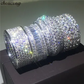 

choucong 6 Styles Luxury Promise Ring 925 sterling Silver AAAAA Zircon cz Engagement Wedding Band Rings For Women Men Jewelry