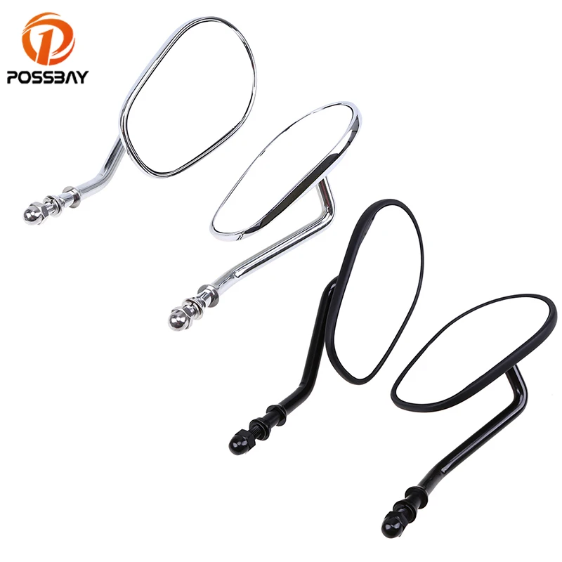 cheap 1 Pair 7.6 mm Bolt thread Motorcycle Rearview Side Mirrors ATV for Harley Davidson Street Bike Chopper Bobber Scooter Mirrors