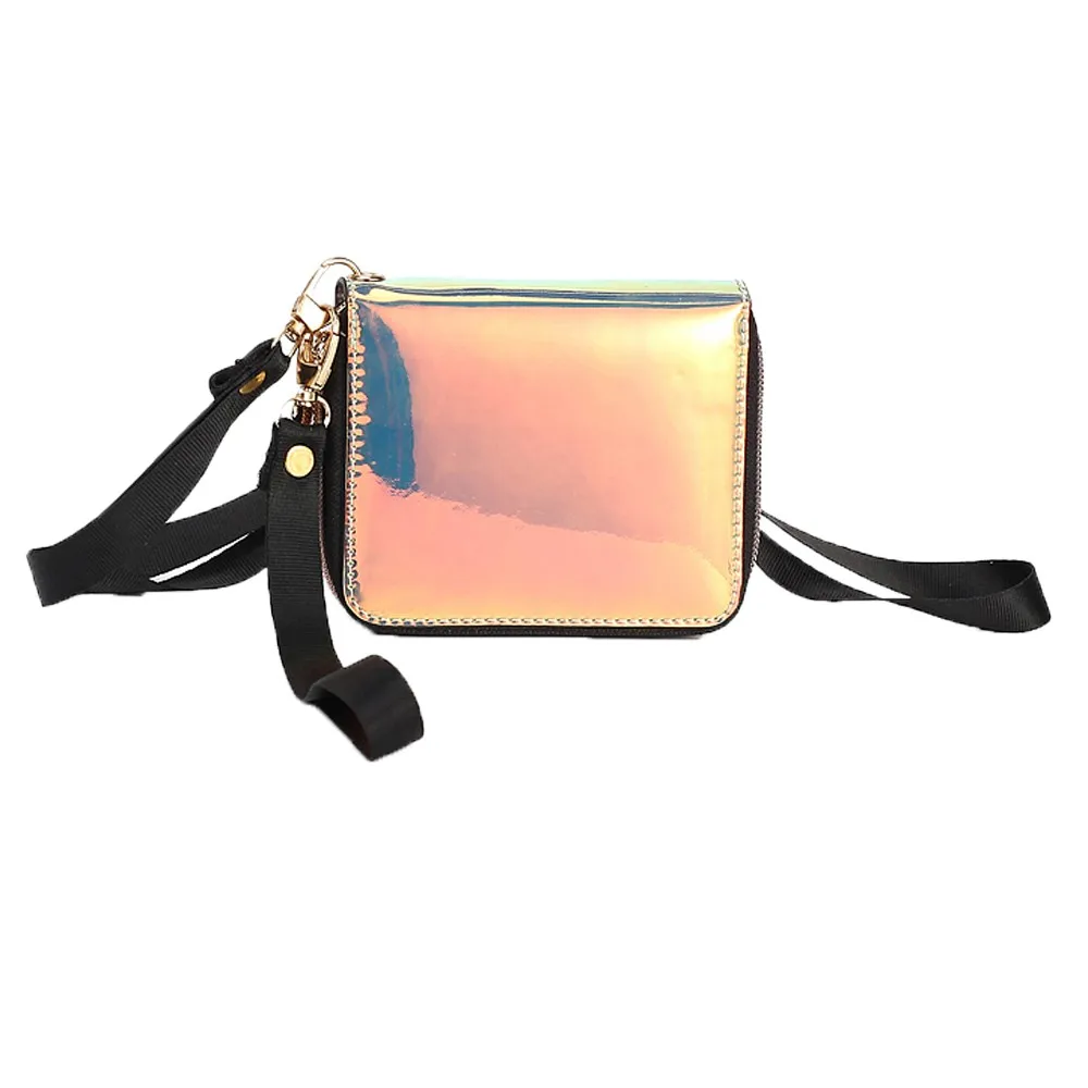 Женский кошелек, держатель для карт, короткий кошелек, клатч, лазерный кошелек, модный, переменный цвет, Прямая поставка, CSV O1206#25 - Цвет: Orange